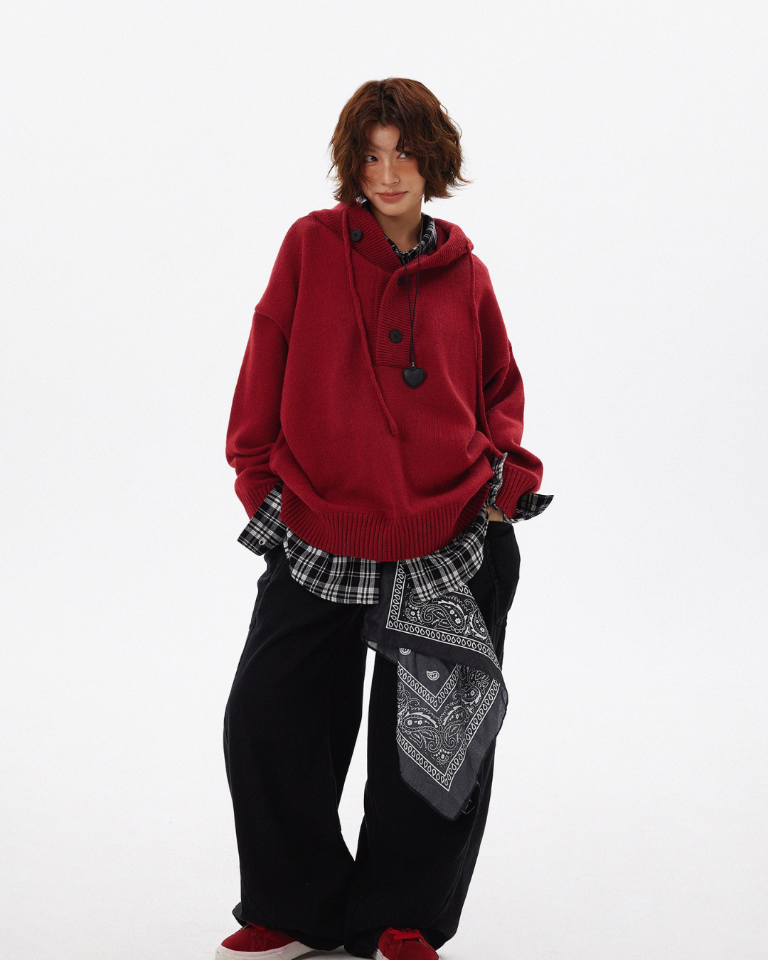 Half Button Knit Tops HGX0036