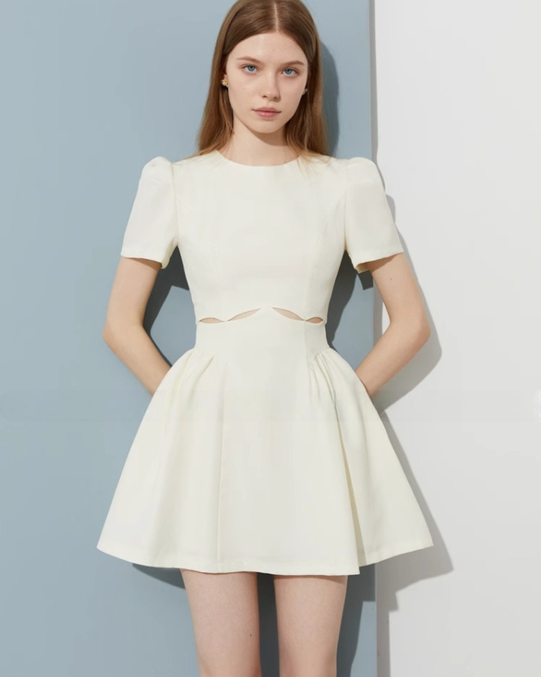 Shoulder Flare Dress DPY0045