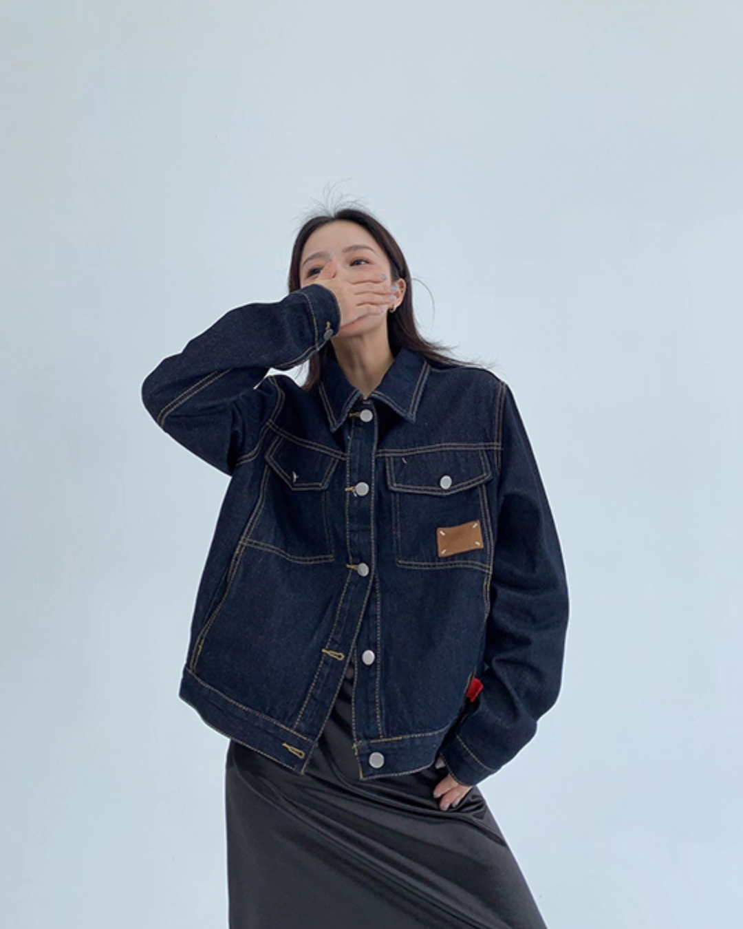 Dark Blue Stitch Denim Jacket YLS0901