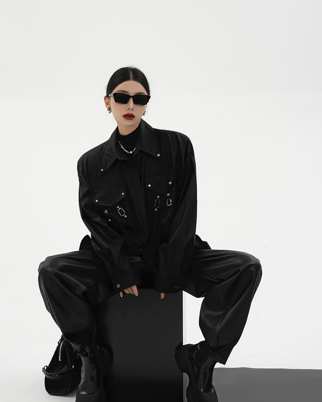 Mode Leather Long Sleeve Shirt SRS0206