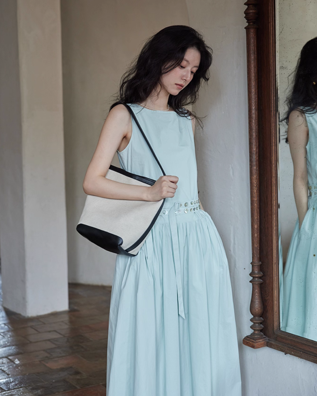 Two Stripe Belt Pastel Dress SMS0014