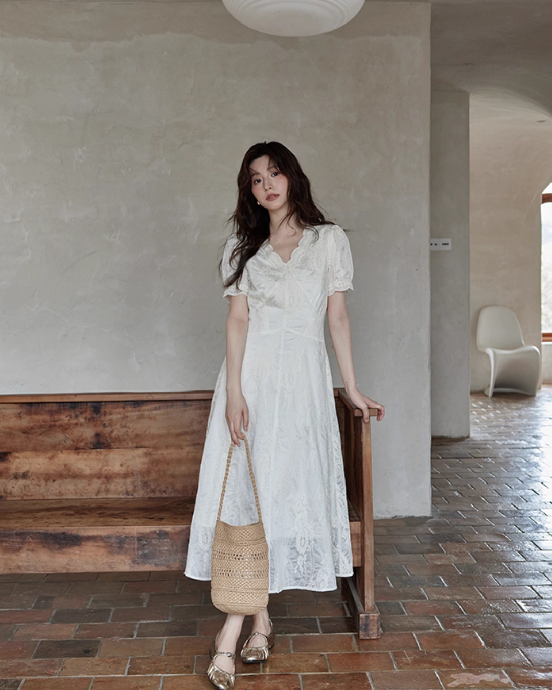French Lace Flare Dress SMS0017