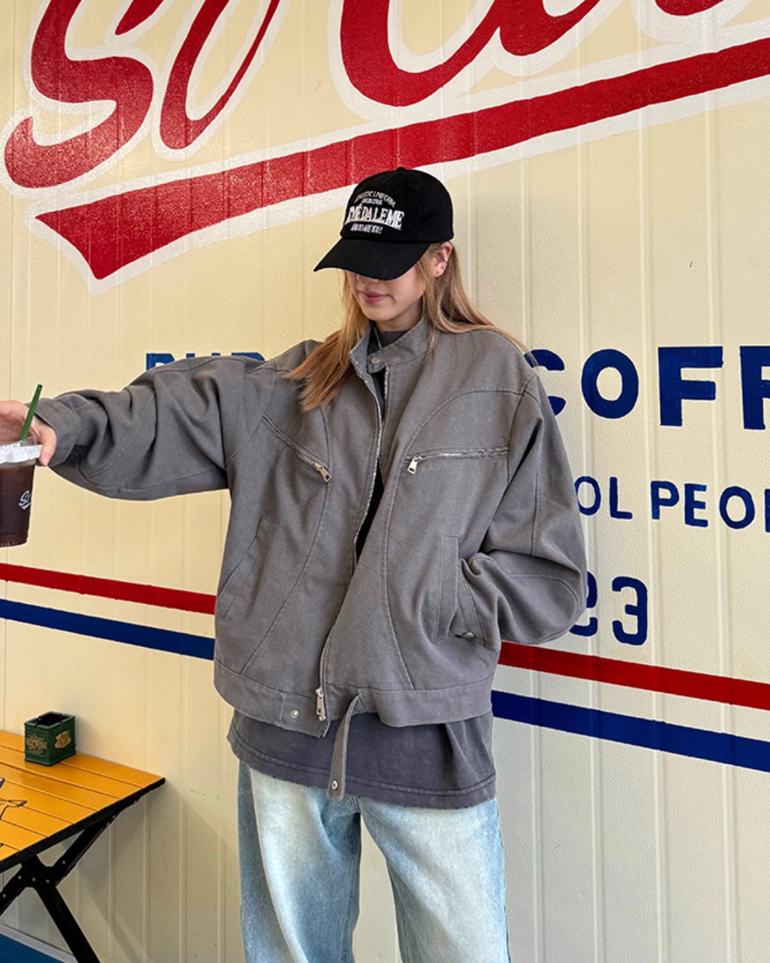 Vintage Washed Zipper Jacket CYE0056