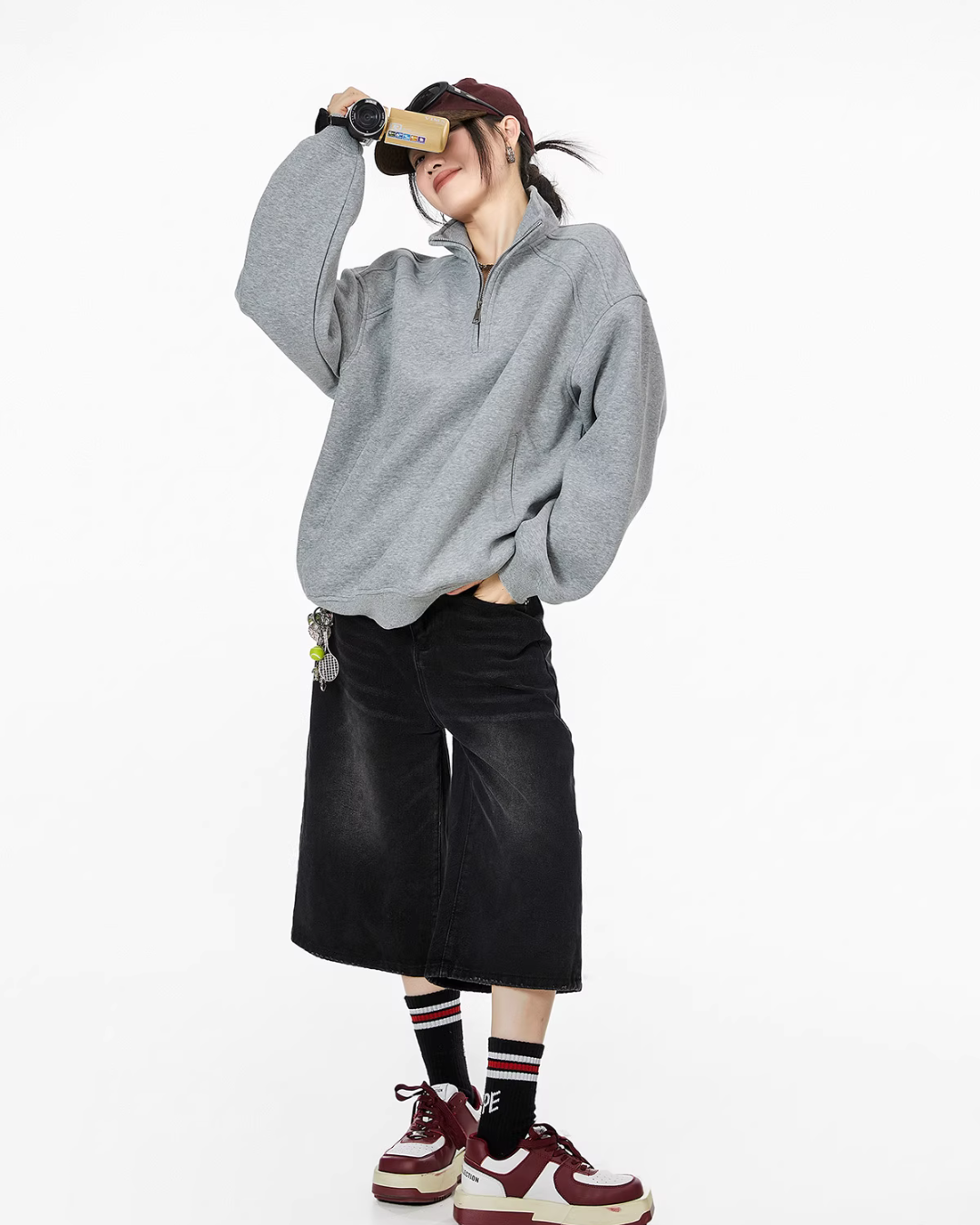 Half Zip Sweat Tops ICM0074
