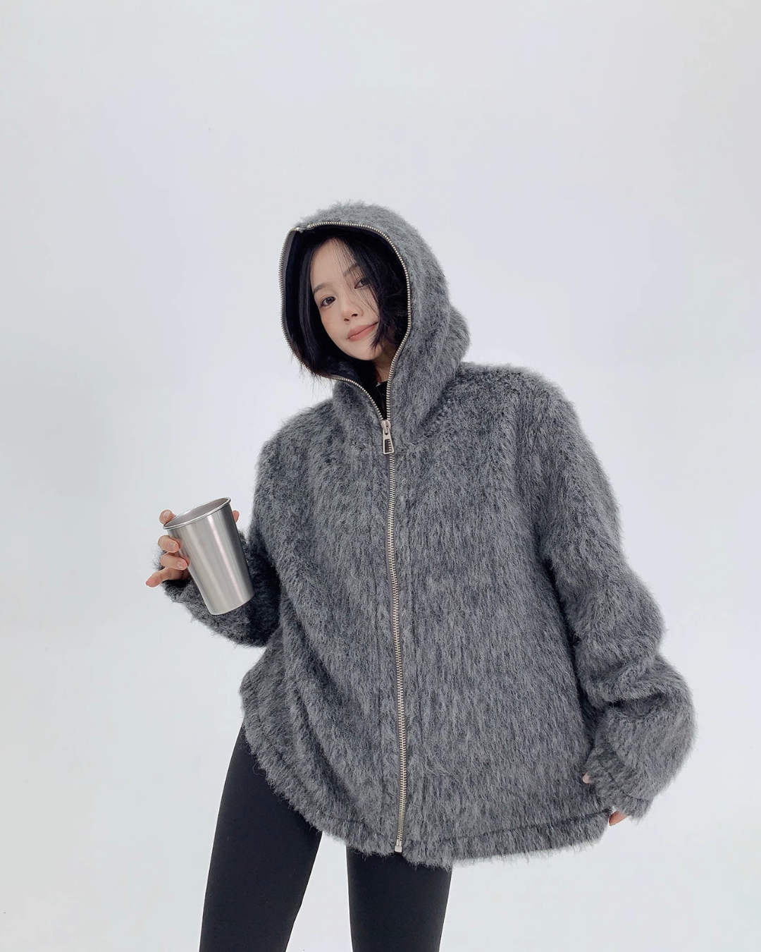 Mohair Hooded Jacket YLS0526
