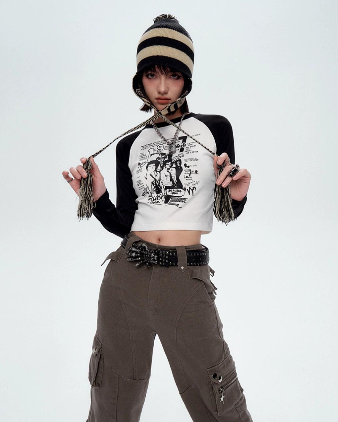 Logo Print Raglan Long T-Shirt YKH0020