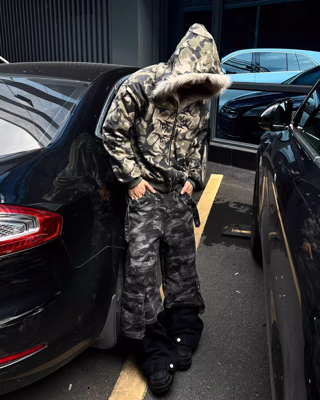 Camouflage Spliced Hoodie Jacket FLG0007