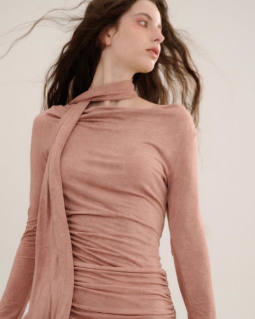 Asymmetrical Knit Tight Dress SNT0004