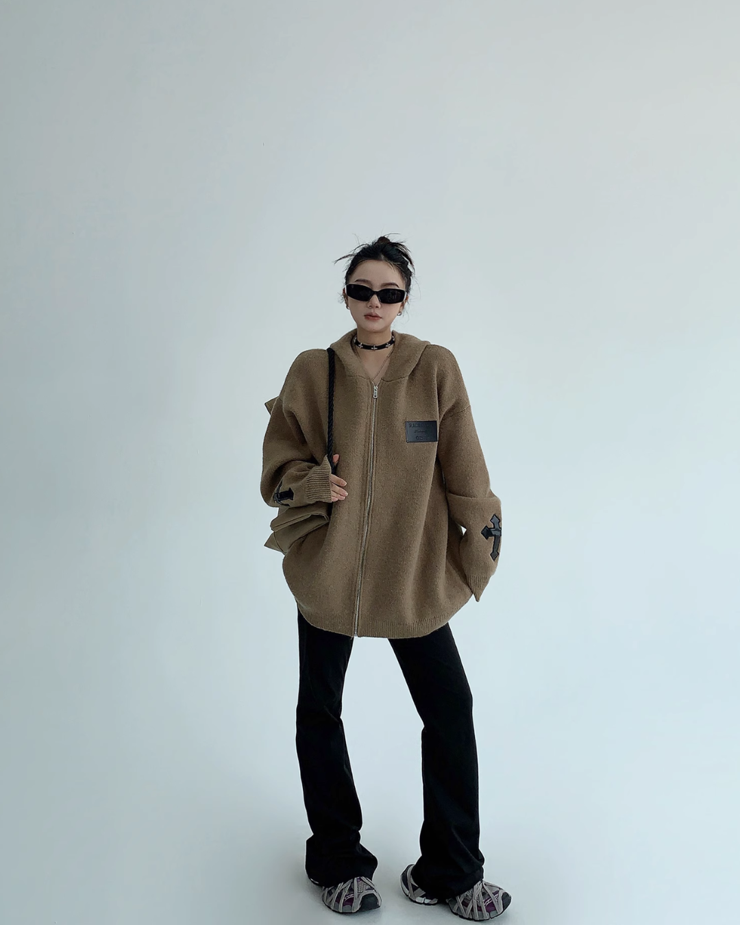 Loose Zip Knit Hoodie YLS0593