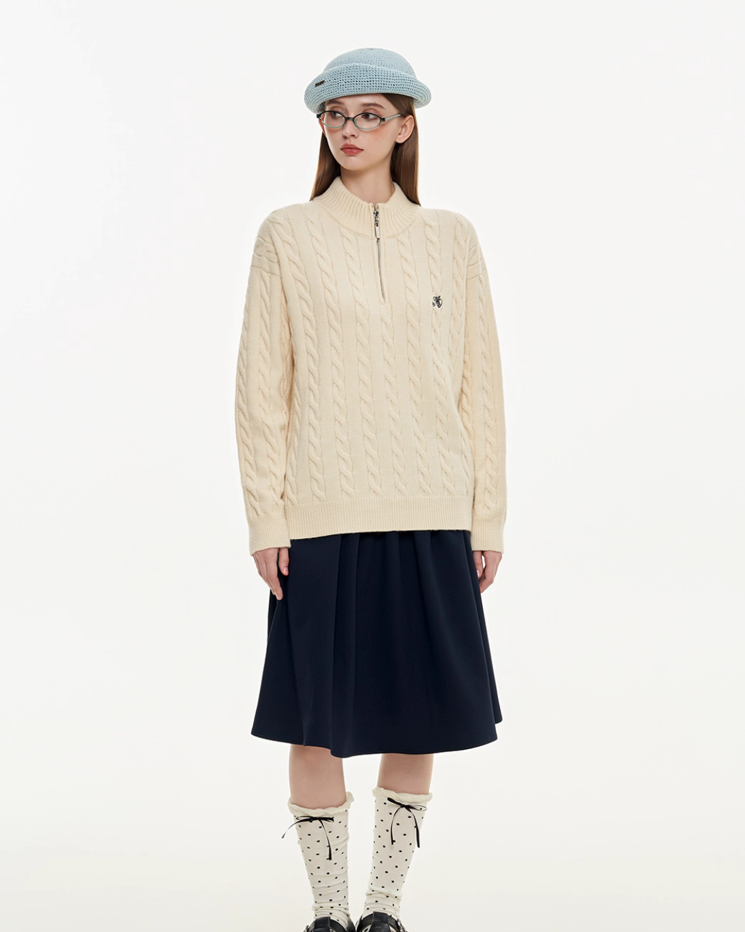 Half Zip Cable Knit MDB0010