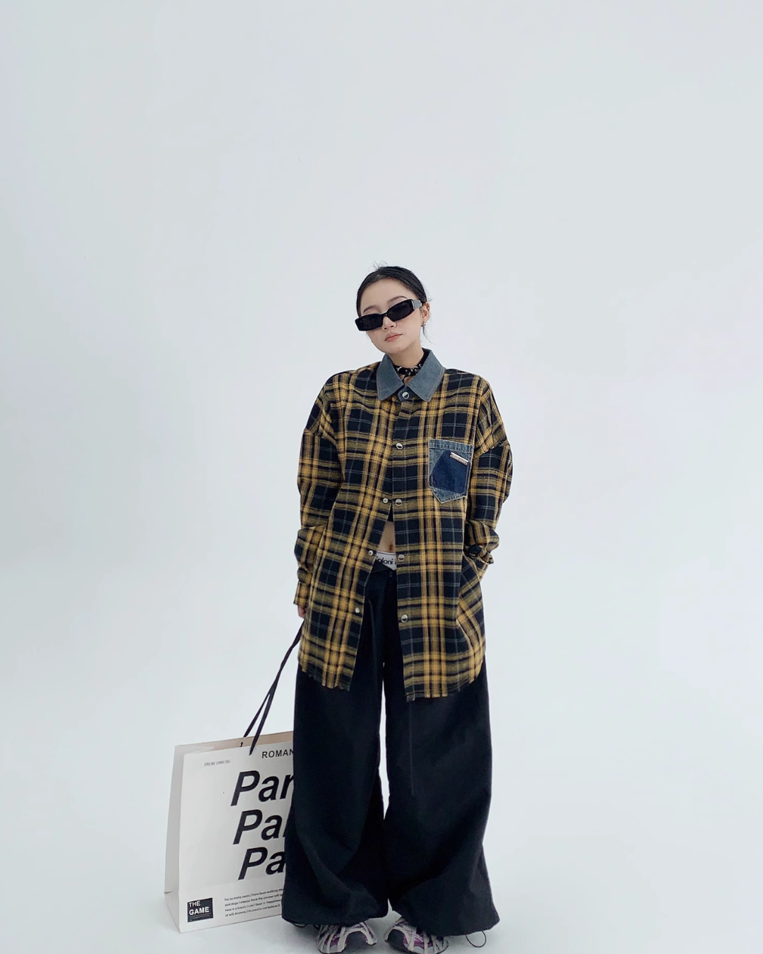 Retro Oversize Plaid Long Sleeved Shirt YLS0436