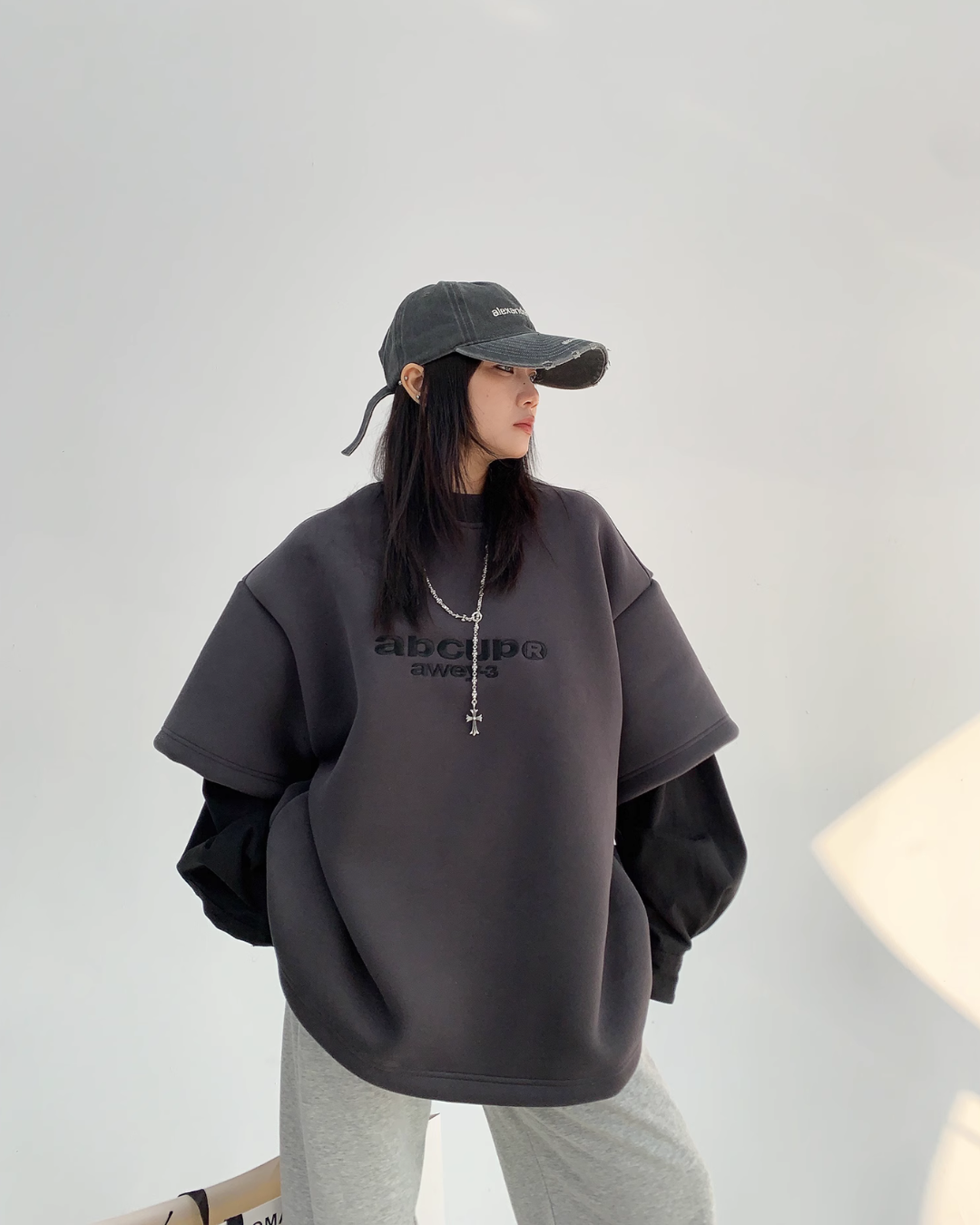 Logo High Neck Sweat Tops YLS0834