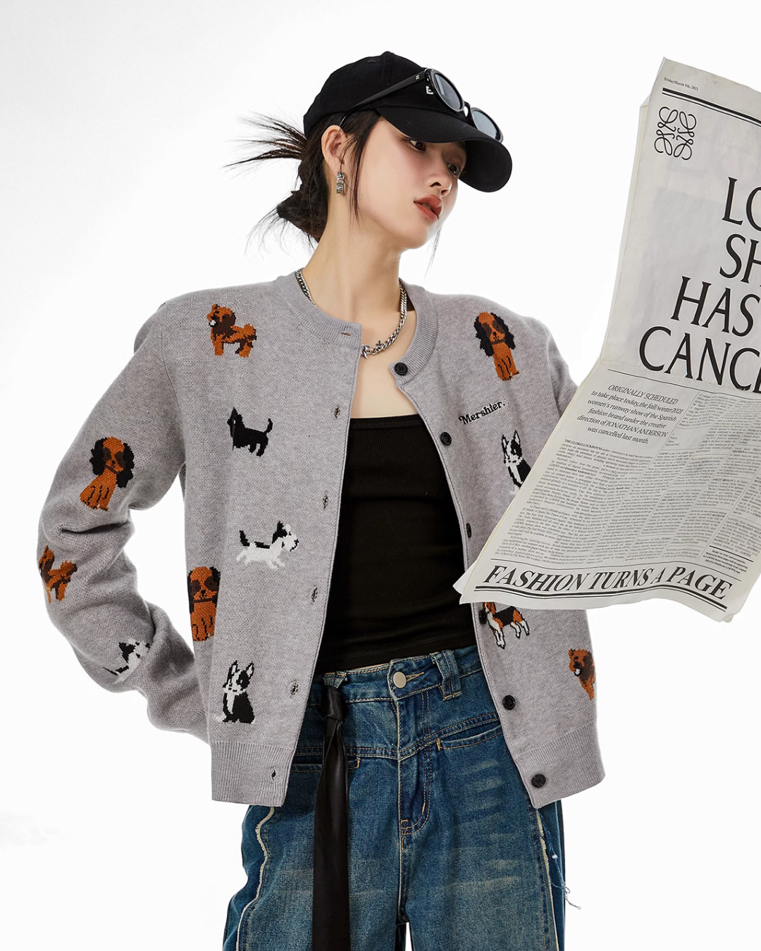 Dog Short Knit Cardigan ICM0062