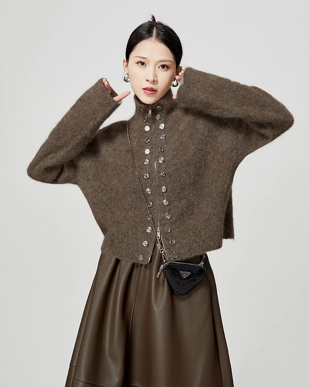 Double Breasted Metal Zipper Jacket LLA0345