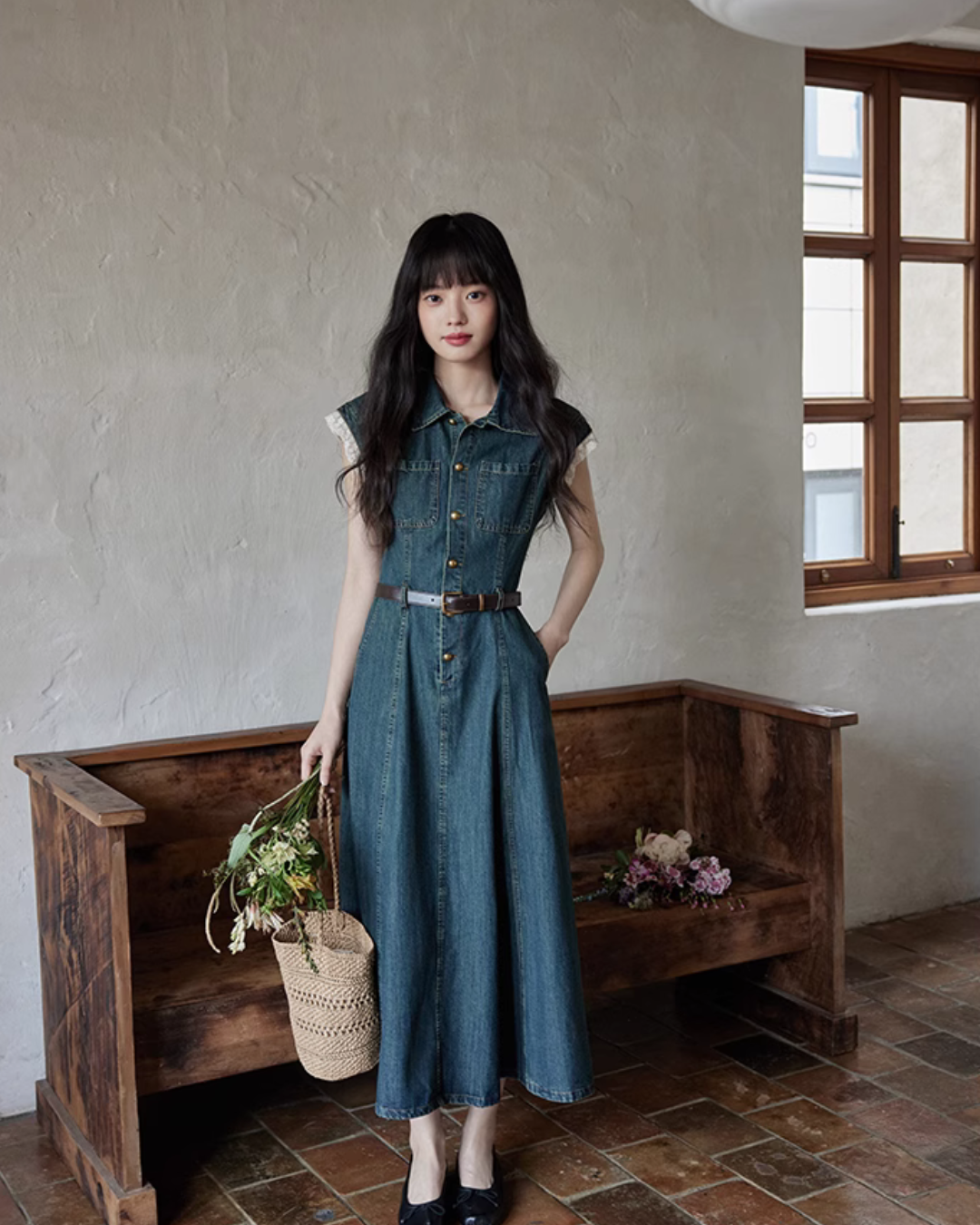 French Girly Denim Dress SMS0002