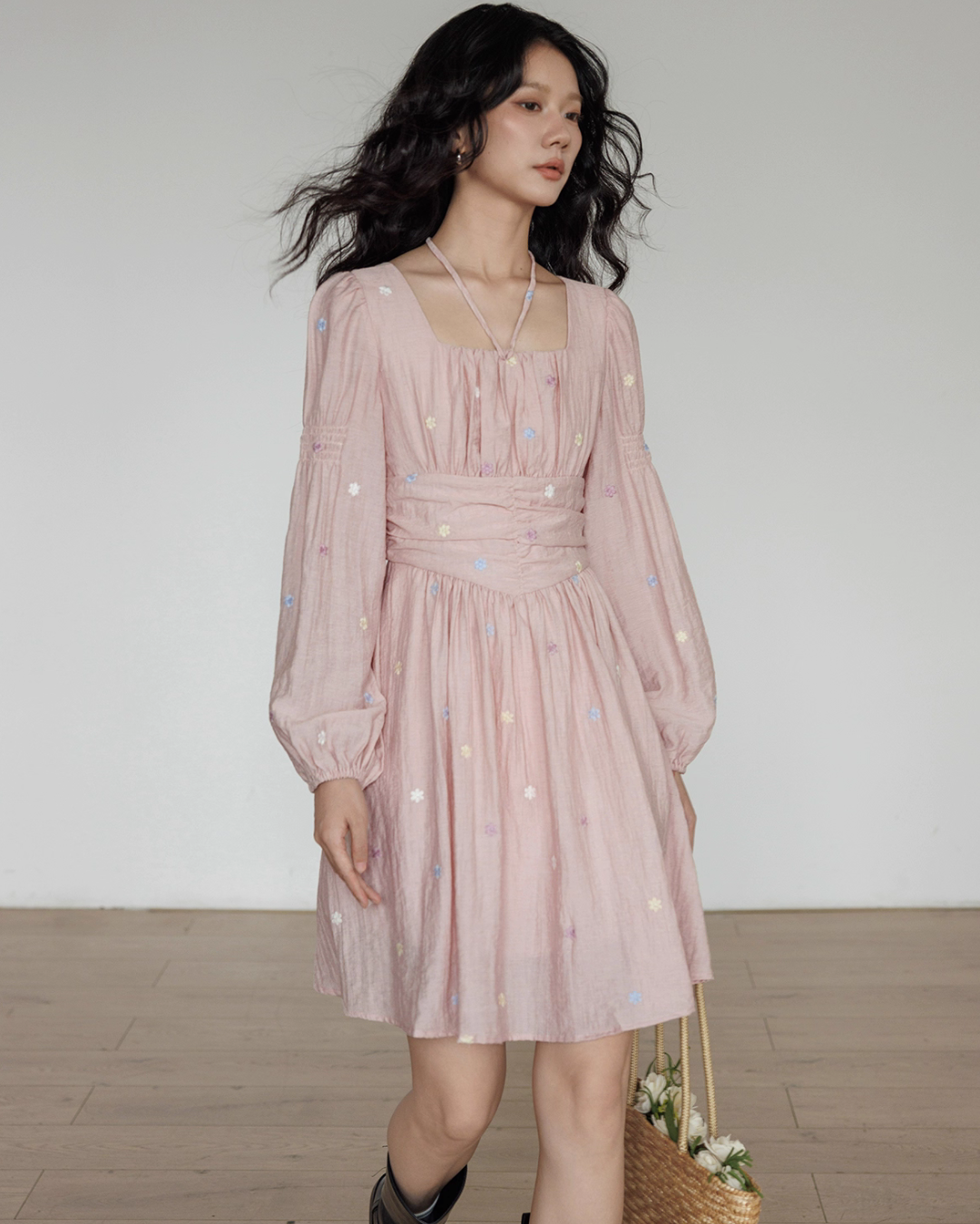 Small Floral Embroidery Dress VAS0154