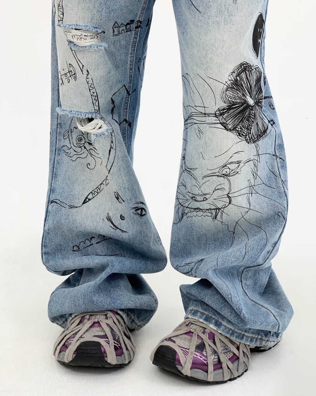 Graffiti Design Denim Pants YLS0521