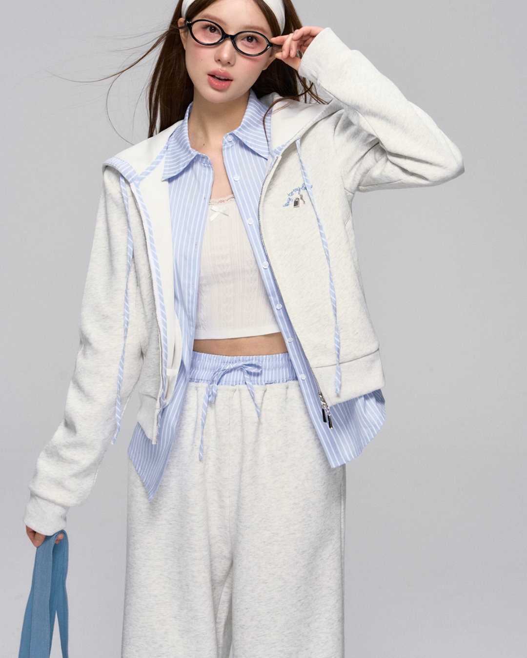 Zip Hoodie / Striped Sweatshirt / Casual Sweatpants ASG0030