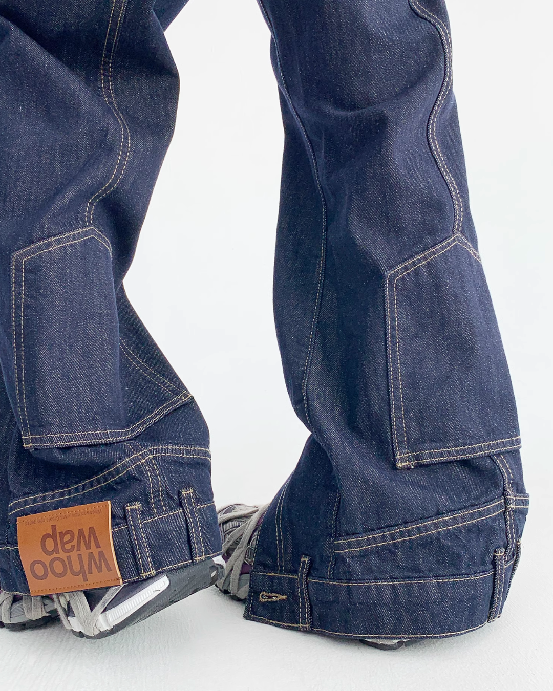 Stitch Design Wide Denim Pants YLS0540