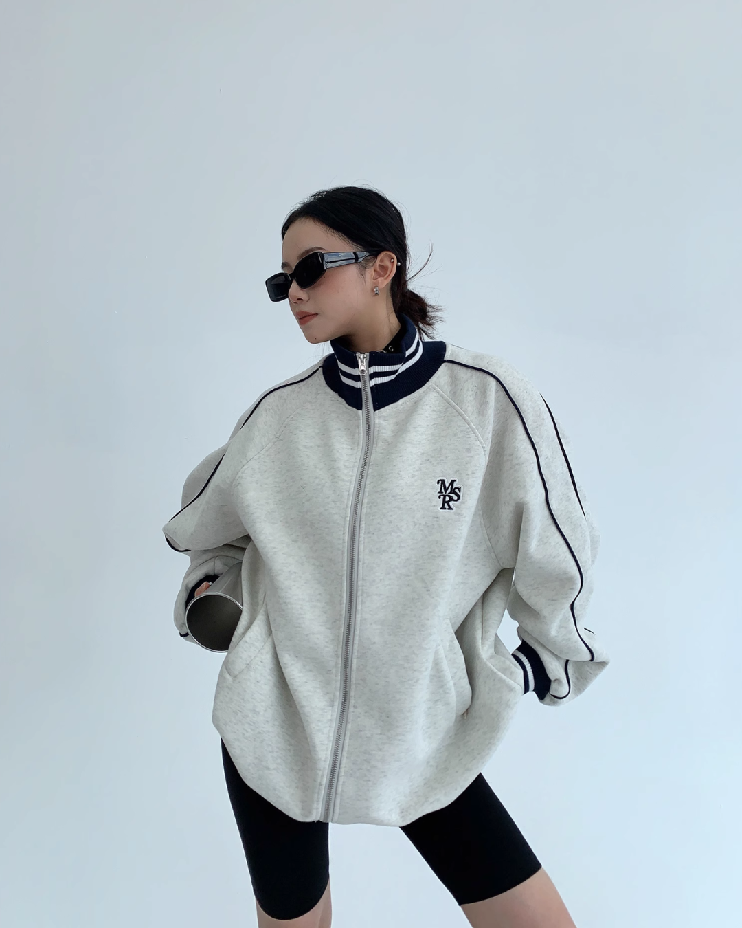Color Blocked Line Track Jacket YLS0829