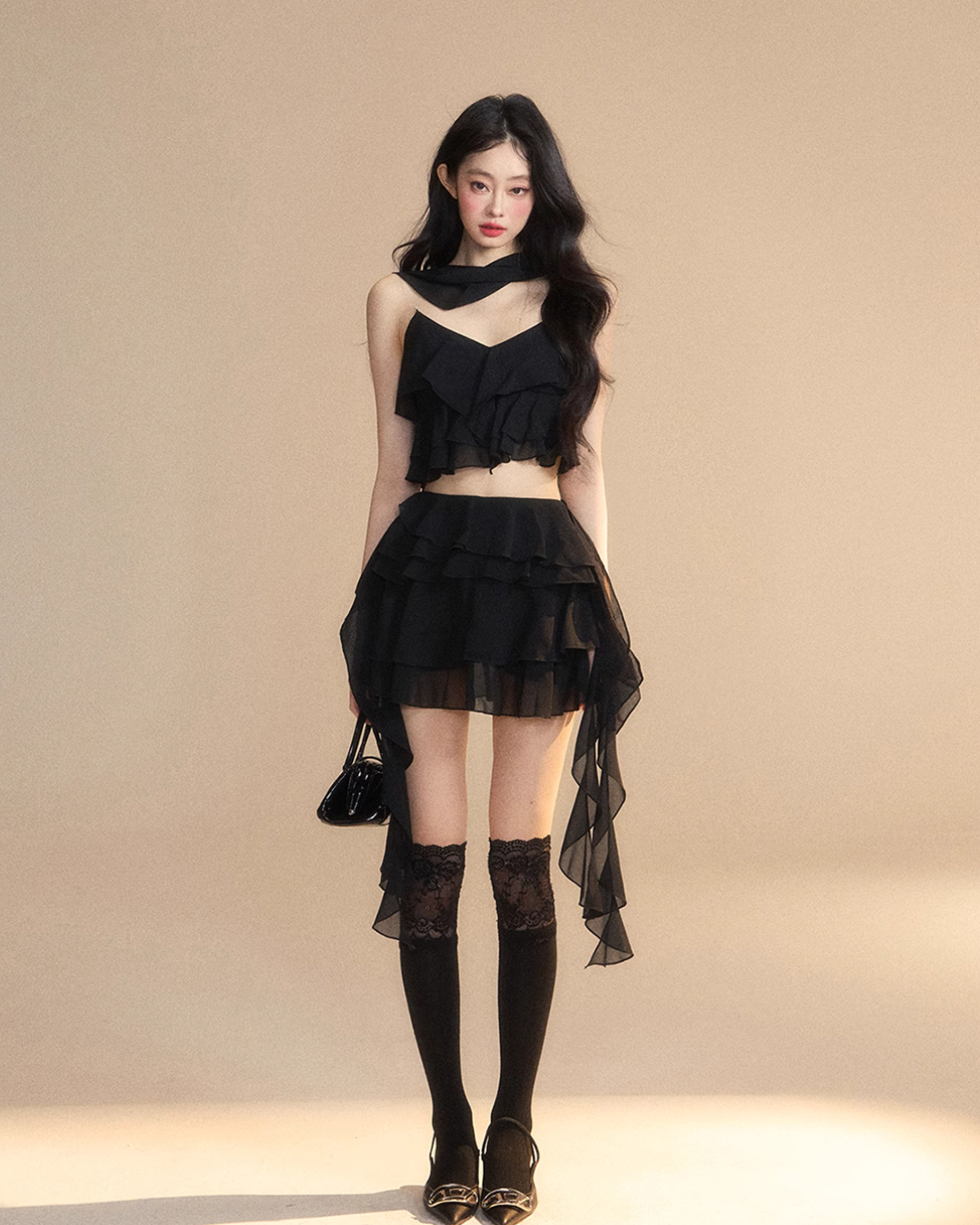 Chiffon Ruffle Tops / Chiffon Skirts LAS0019
