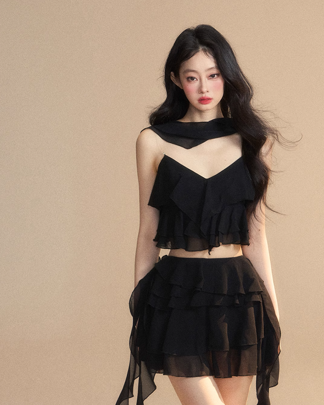 Chiffon Ruffle Tops / Chiffon Skirts LAS0019