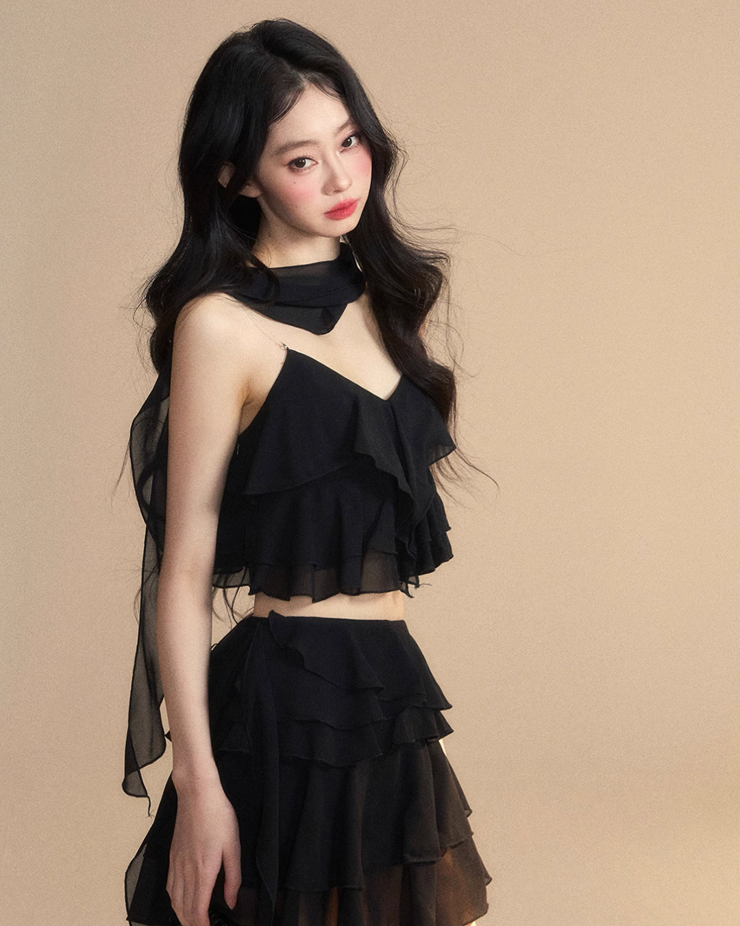 Chiffon Ruffle Tops / Chiffon Skirts LAS0019