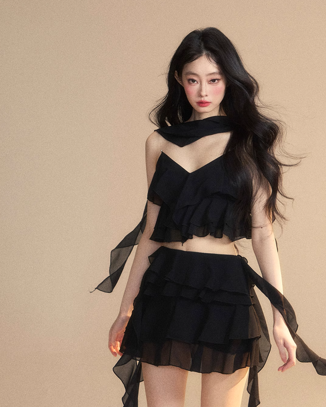 Chiffon Ruffle Tops / Chiffon Skirts LAS0019