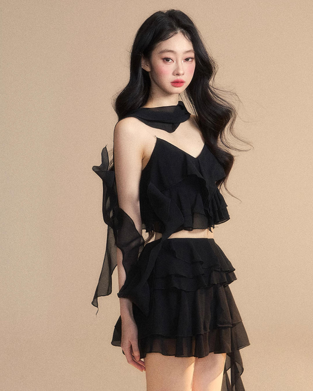 Chiffon Ruffle Tops / Chiffon Skirts LAS0019