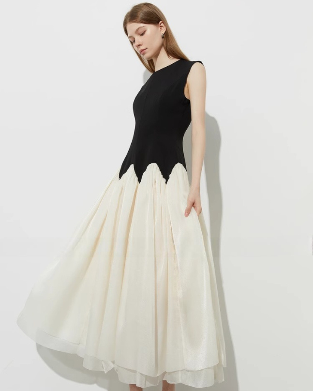 Sleeveless Color Block Dress DPY0021