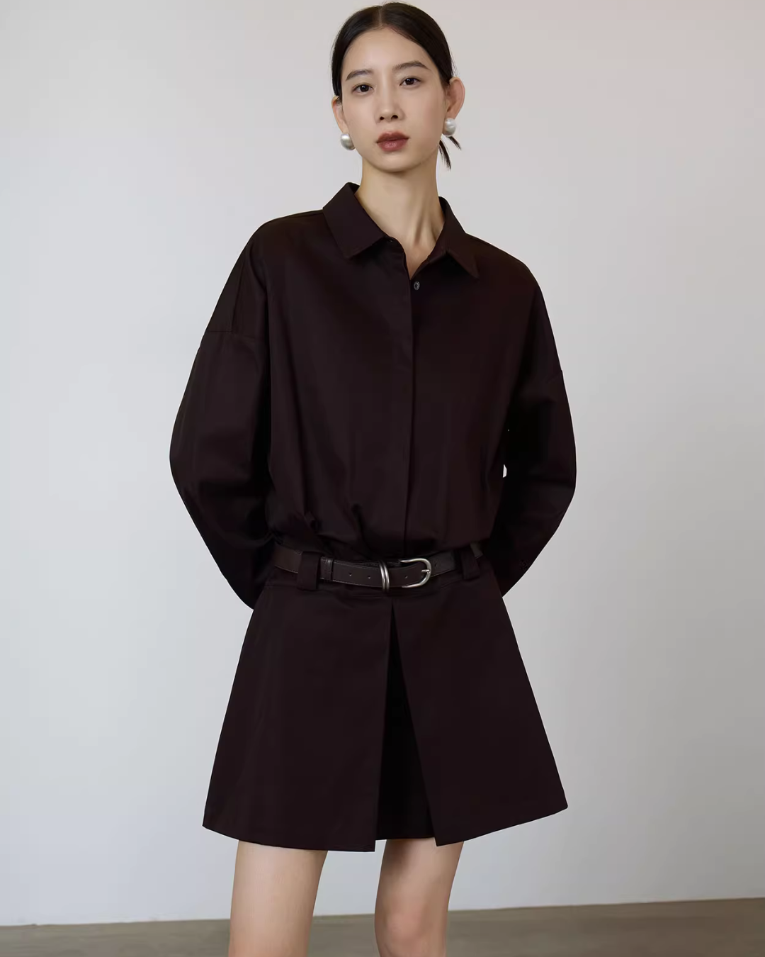 Brown Shirt Dress SUY0003