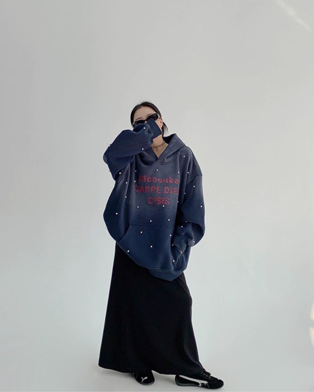 Gradient Studded Sweatshirt Hoodie YLS0987