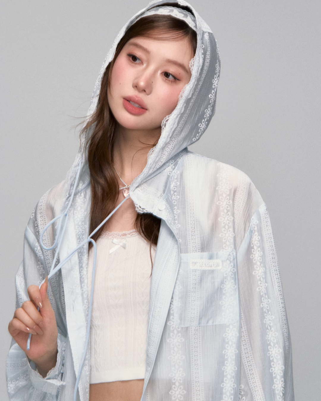 Sheer Windbreaker Jumper / Flare Skirt ASG0045
