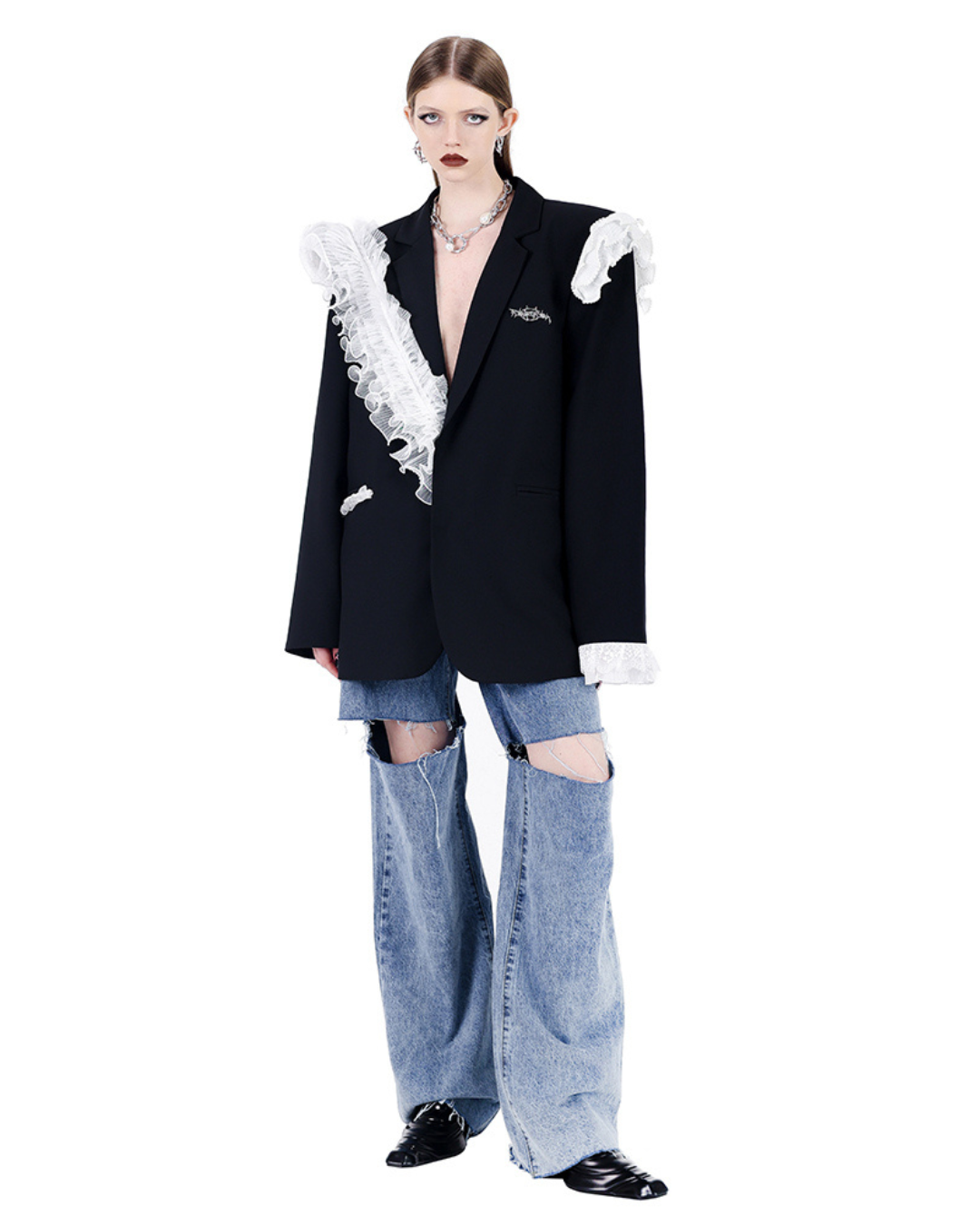 Stitching Irregular Silhouette Jacket PPK0059