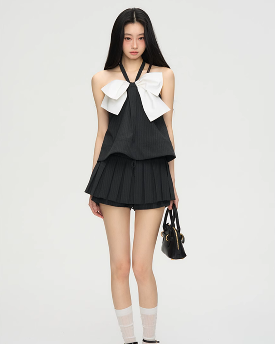 White Ribbon Halterneck Camisole PUC0019