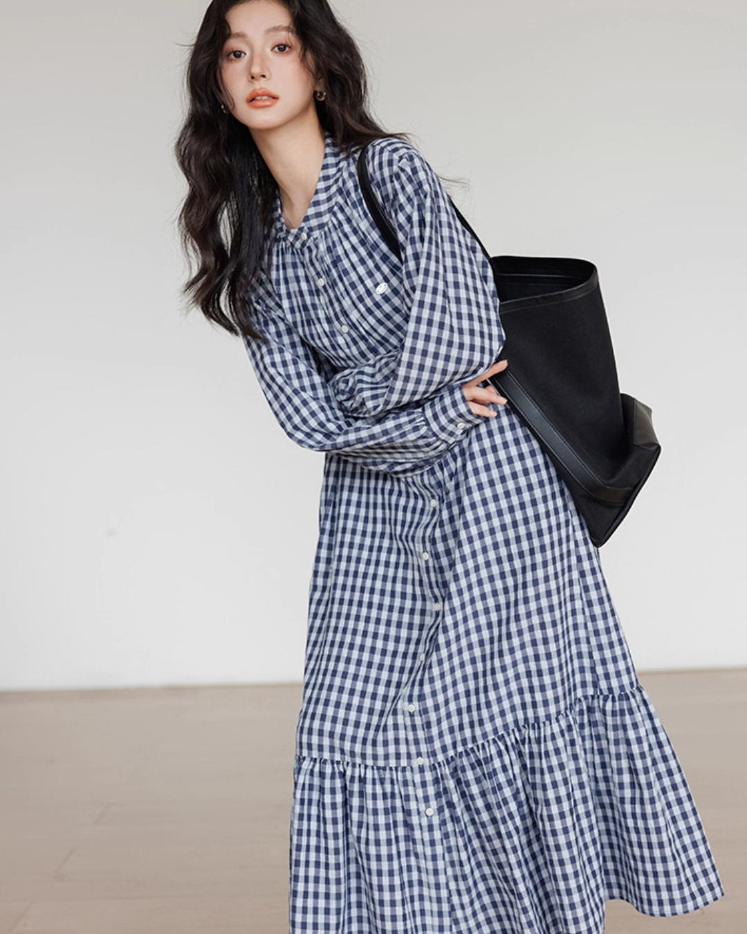 Ribbon Gingham Check Dress VAS0145