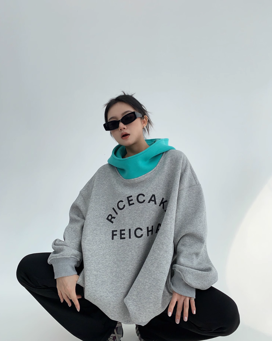 Color Hood Logo Pullover Tops YLS0612