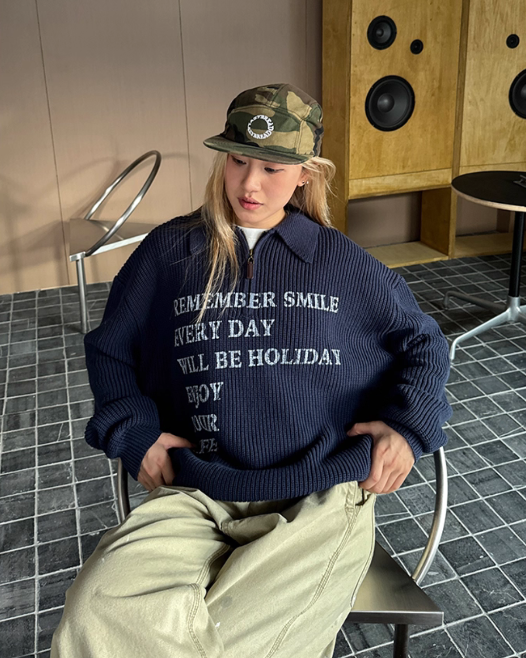 Half-zip Logo Knit Top CYE0017