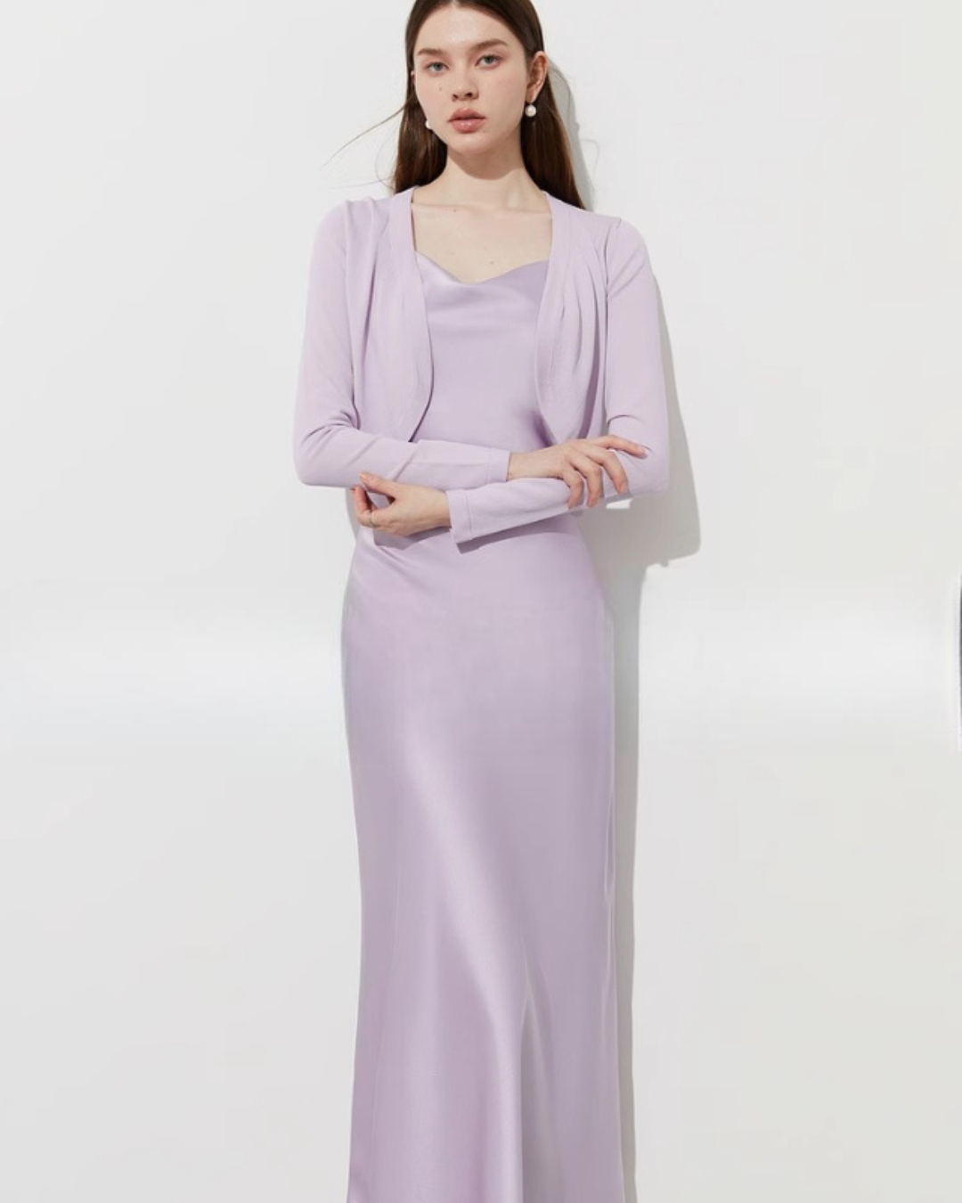 Satin Flare Strap Dress DPY0003