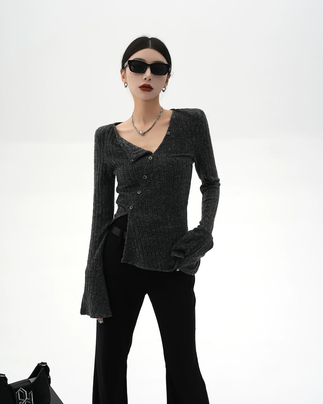 Asymmetry Knit Cardigan SRS0151