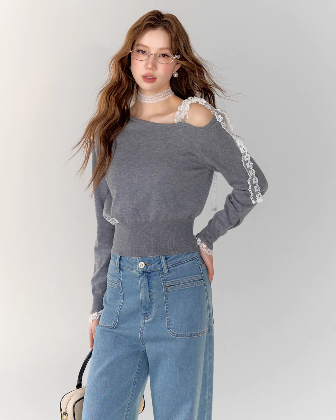 Race Ribbon One Shoulder Tops ASG0023