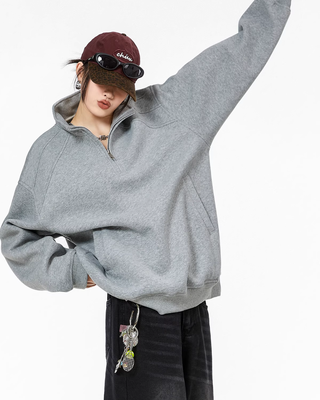 Half Zip Sweat Tops ICM0074