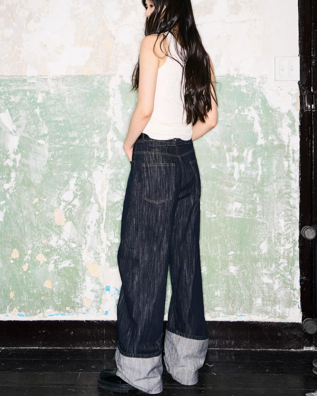 Wash Wide Denim Pants TKC0016