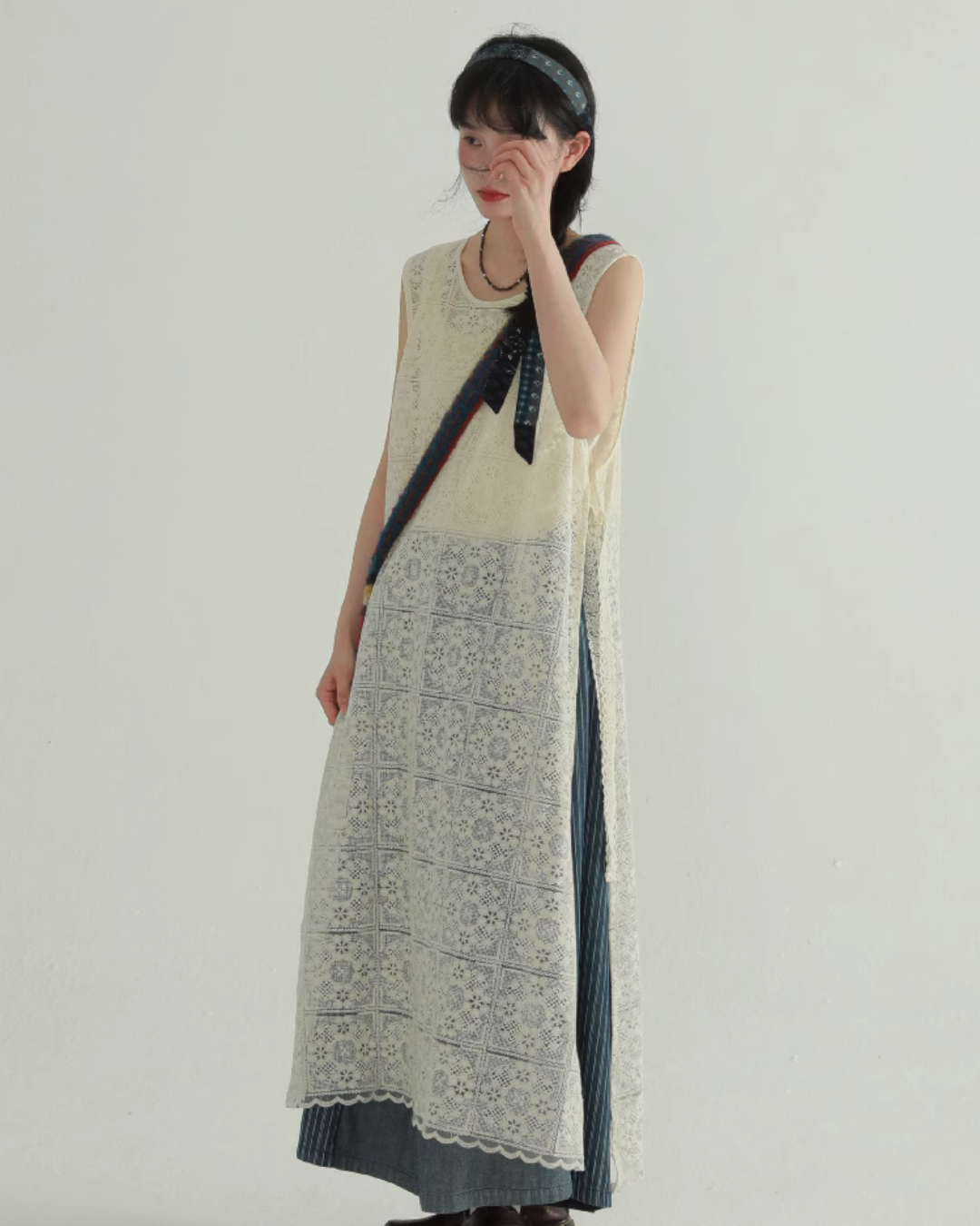 Lace Side Slit Cami Dress EPR0001