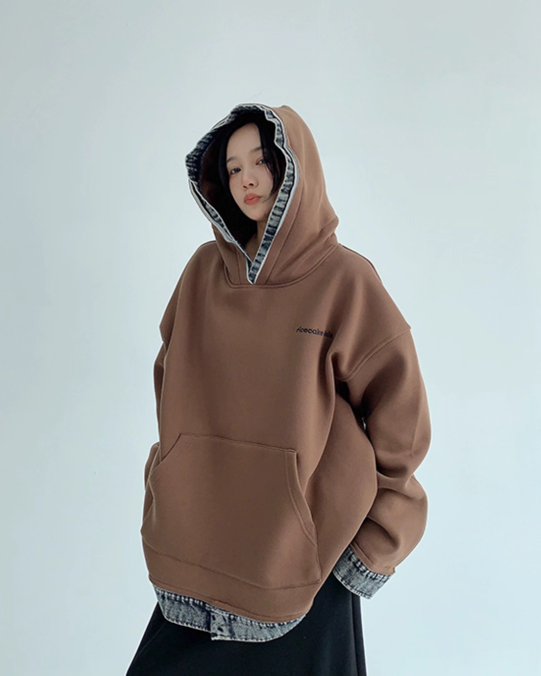 Layered-Style Sweatshirt Hoodie YLS0954