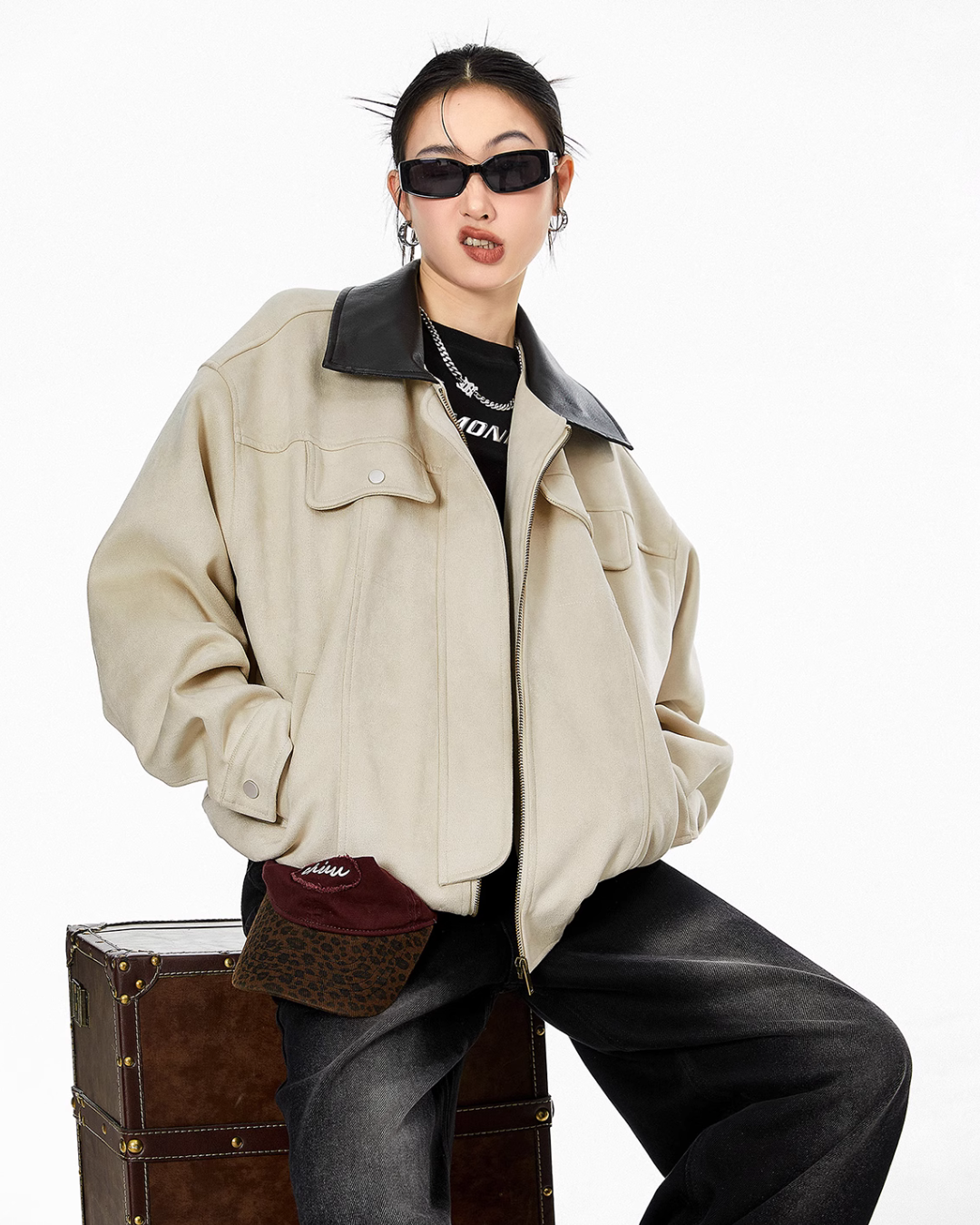 Contrast Color Pocket Jacket ICM0068