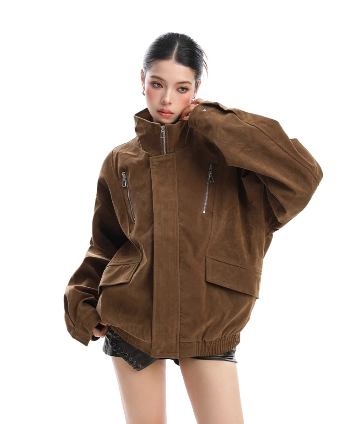 Stand Collar Suede Work Jacket BGS0021