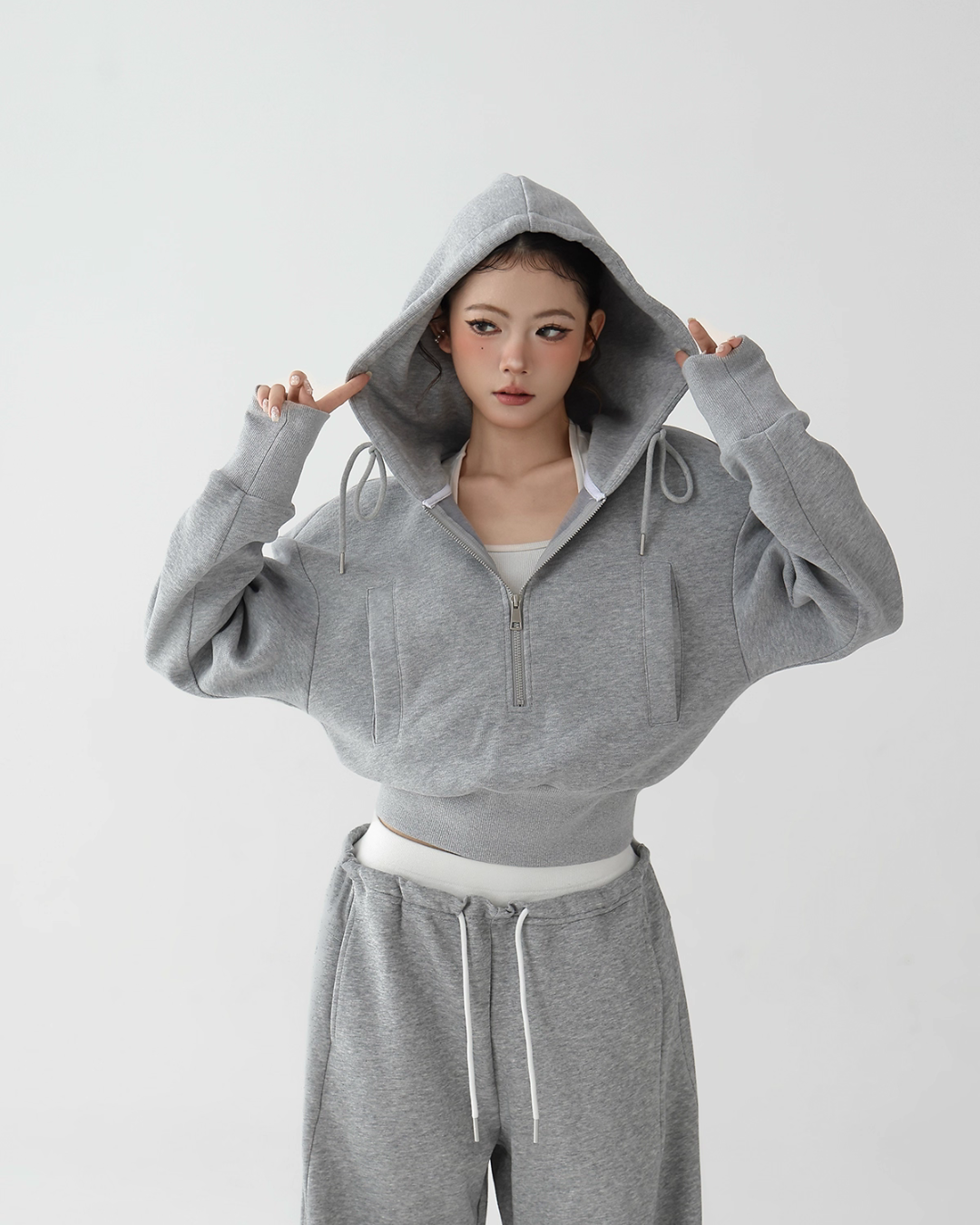 Half Zip Hoodie / Wide Sweatpants ACS0285