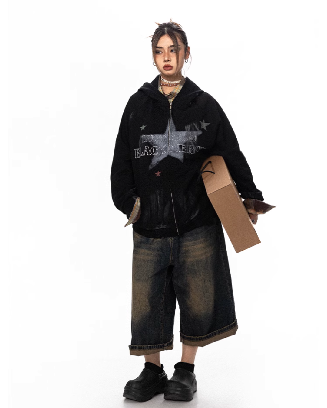 Painted Star Zip Hoodie BLB0009
