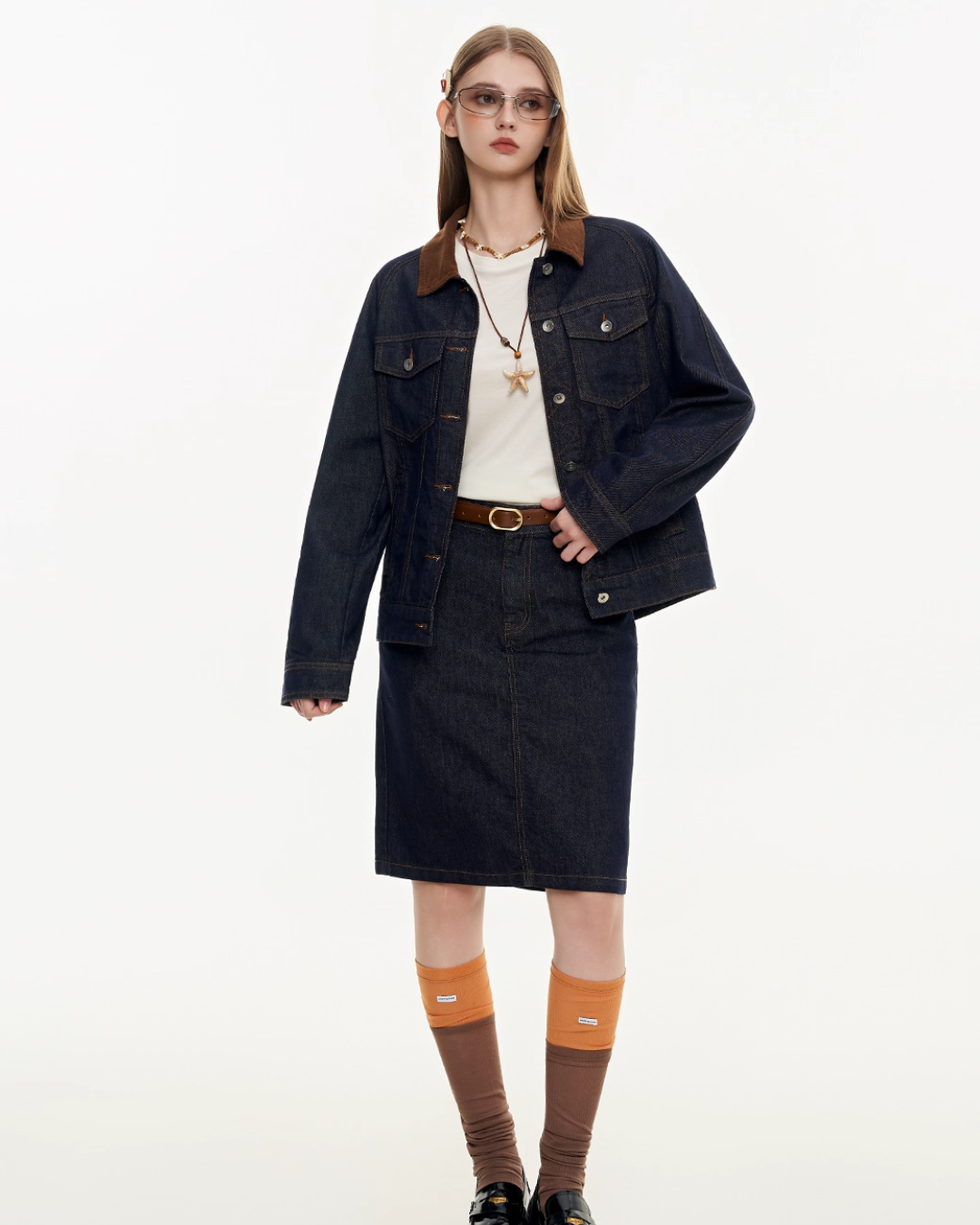 Trapezoid Denim Skirt MDB0008
